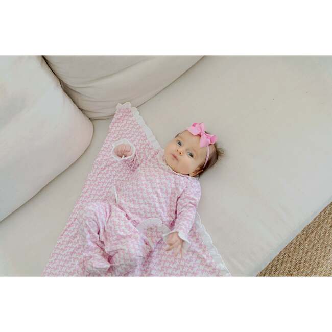 Ruffled Girls' Blanket, Pretty Pink Bows - Blankets - 2