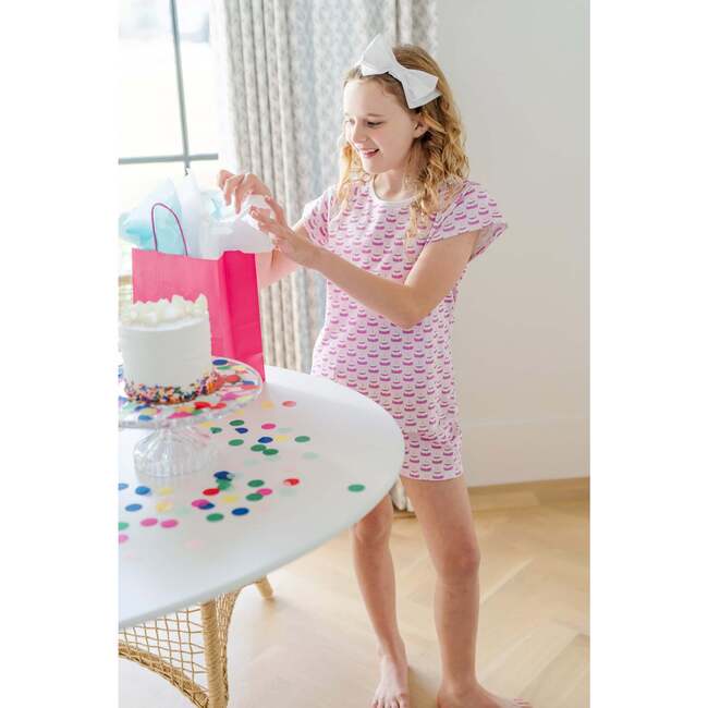 Emery Girls' Short Set, Birthday Cake Pink - Mixed Apparel Set - 2