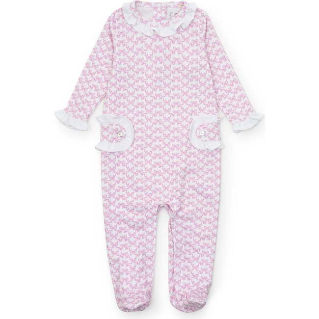 Lucy Girls' Romper, Pretty Pink Bows
