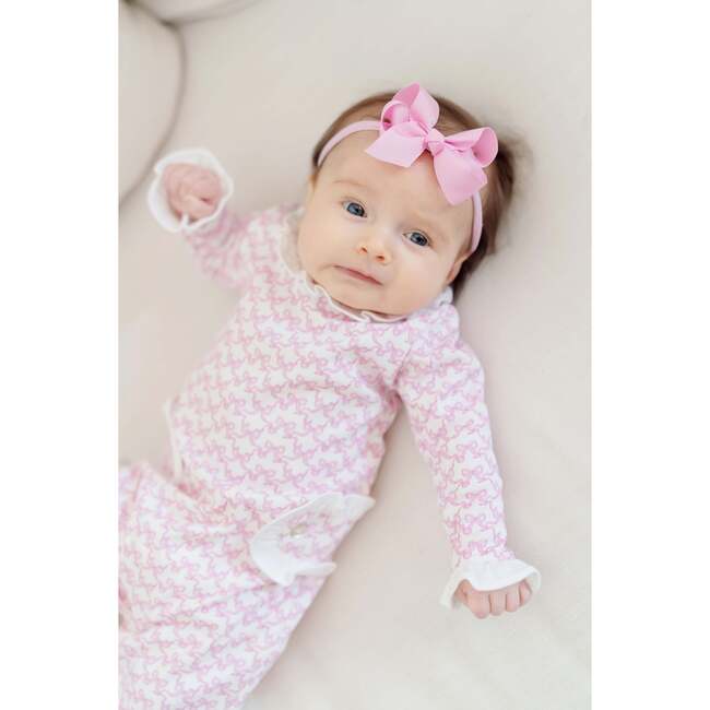 Lucy Girls' Romper, Pretty Pink Bows - Footie Pajamas - 2