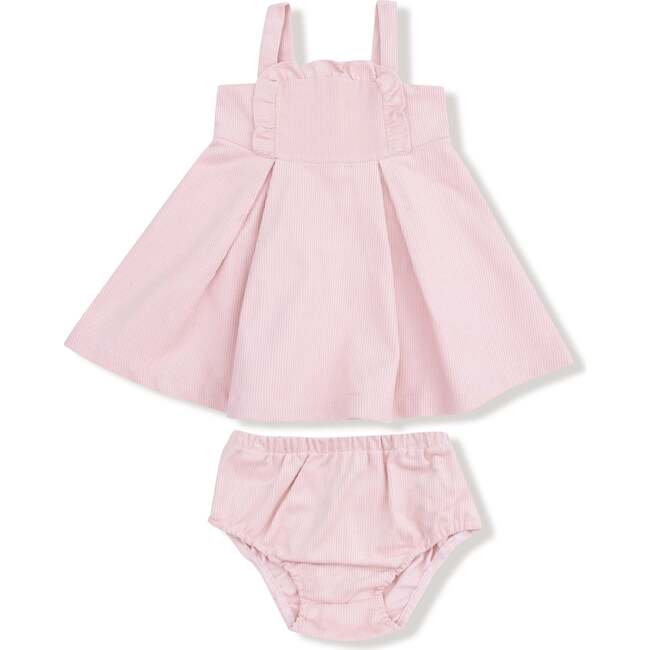Ruffle Jumper with Diaper Cover Corduroy, Veiled Pink