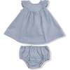 Scoop Yoke with Ruffle Dress + Bloomer Corduroy, Quarry - Dresses - 1 - thumbnail