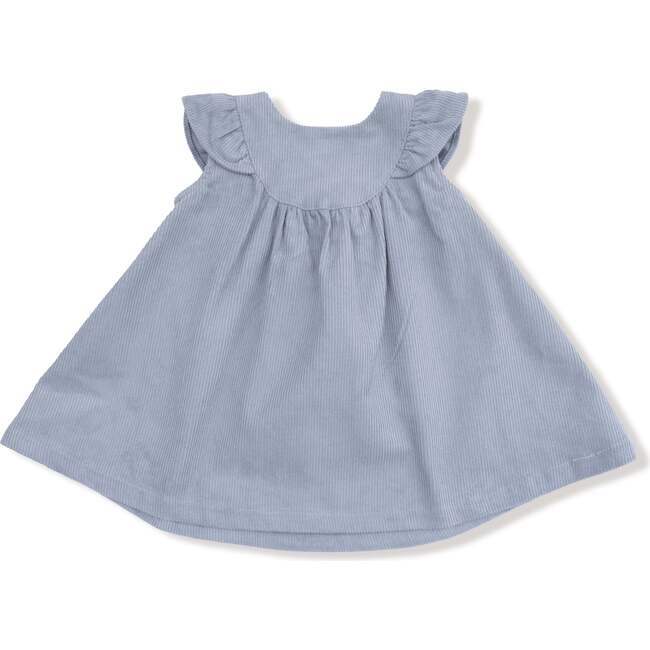 Scoop Yoke with Ruffle Dress + Bloomer Corduroy, Quarry - Dresses - 2