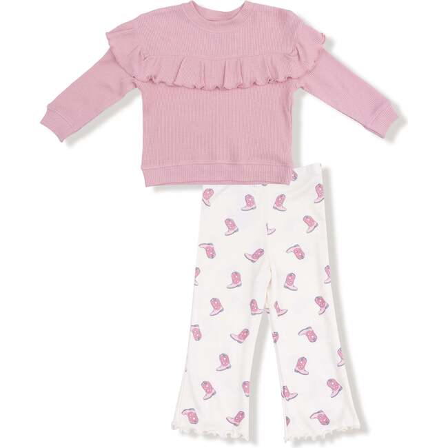 Ruffle Top and Flare Pant Petite Cowgirl Boots