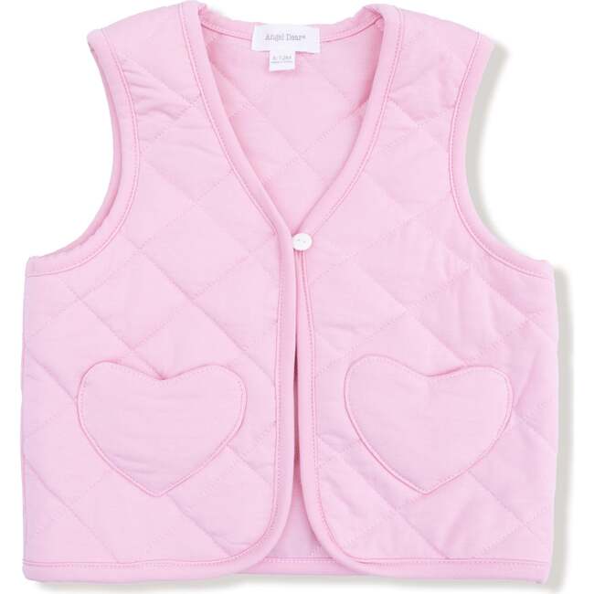 Quilted Vest with Heart Pocket Basics, Romance Rose