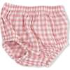 Long Sleeve Ruffle Smocked Neck Dress + Diaper Cover Rose Pink Plaid - Dresses - 3