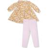 Ruffle Long Sleeve Dress + Ribbed Legging Sweet Amber Floral - Mixed Apparel Set - 1 - thumbnail