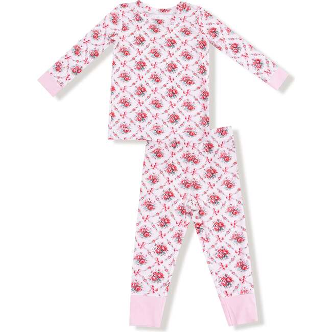 Long Sleeve Loungewear Set Rose Bow Lattice