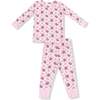 Long Sleeve Loungewear Set Rose Bow Lattice - Mixed Apparel Set - 1 - thumbnail