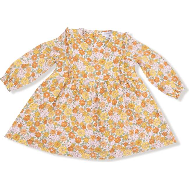 Ruffle Long Sleeve Dress + Ribbed Legging Sweet Amber Floral - Mixed Apparel Set - 3