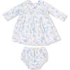 Long Sleeve Peter Pan Collar Dress and Bloomer Baby Blue Floral - Dresses - 1 - thumbnail