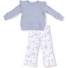 Ruffle Shoulder Shirt and Flare Pant Ribbon Floral Fling - Mixed Apparel Set - 1 - thumbnail