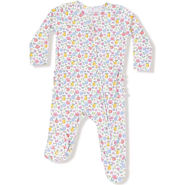 2 Way Zipper Ruffle Back Footie Fall Fruit Floral