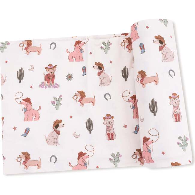 Swaddle Blanket Cowgirl Dogs