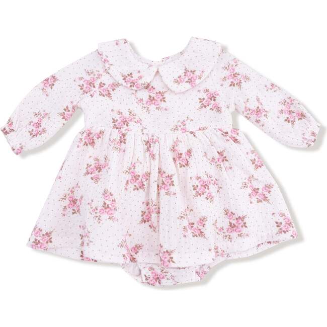 Long Sleeve Peter Pan Collar Bubble with Skirt Belle Rosette Dot