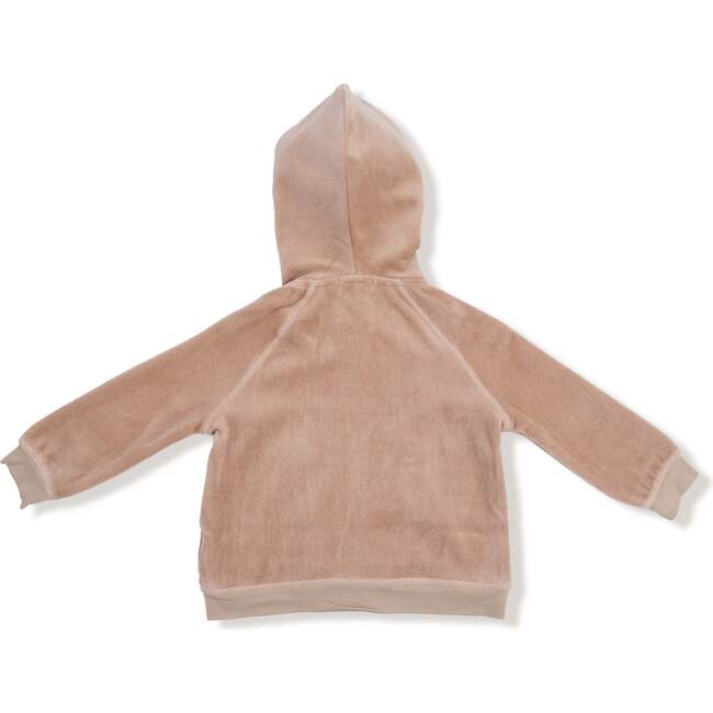 Zip Hoodie + Varsity Stripe Jogger Set Velour Teddy Bear - Mixed Apparel Set - 2