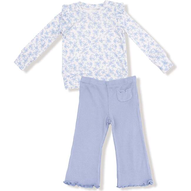 Ruffle Shoulder Shirt and Flare Pant Romi Floral