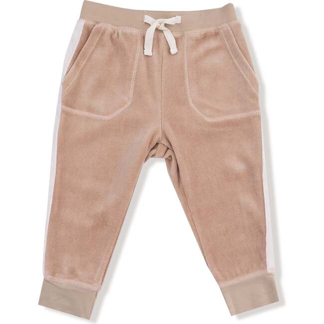 Zip Hoodie + Varsity Stripe Jogger Set Velour Teddy Bear - Mixed Apparel Set - 3