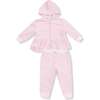 Zip Peplum Hoodie + Jogger Velour Teddy Bear - Mixed Apparel Set - 1 - thumbnail