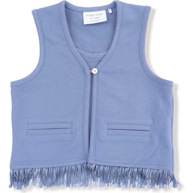 Western Fringe Vest Rose Pink Plaid