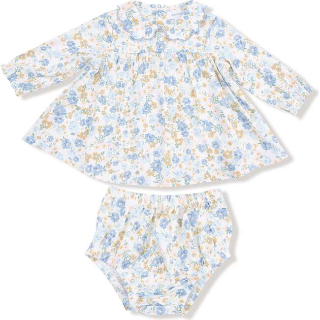 Long Sleeve Petal Collar Dress and Bloomer Sweet Rose Calico