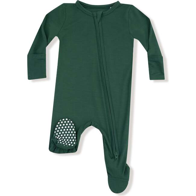 2 Way Zipper Footie Basics, Hunter Green