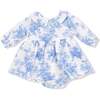 Long Sleeve Peter Pan Collar Bubble with Skirt Dream Cottage Floral Blue - Dresses - 1 - thumbnail