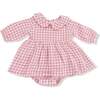 Peter Pan Collar Bubble with Skirt Rose Pink Plaid - Dresses - 1 - thumbnail