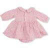 Peter Pan Collar Bubble with Skirt Rose Pink Plaid - Dresses - 2