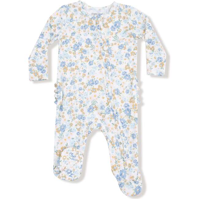 2 Way Zipper Ruffle Back Footie Sweet Rose Calico