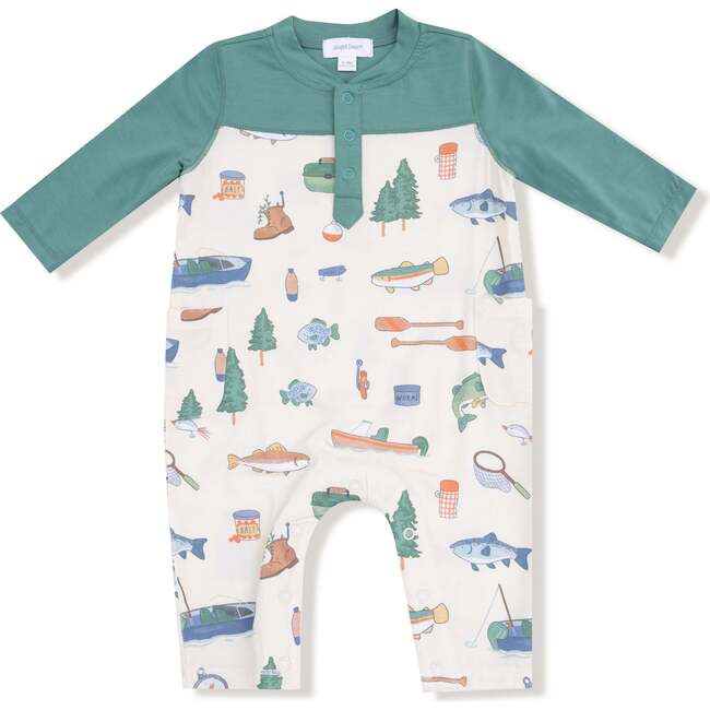 Romper with Contrast Sleeves Fishing Things