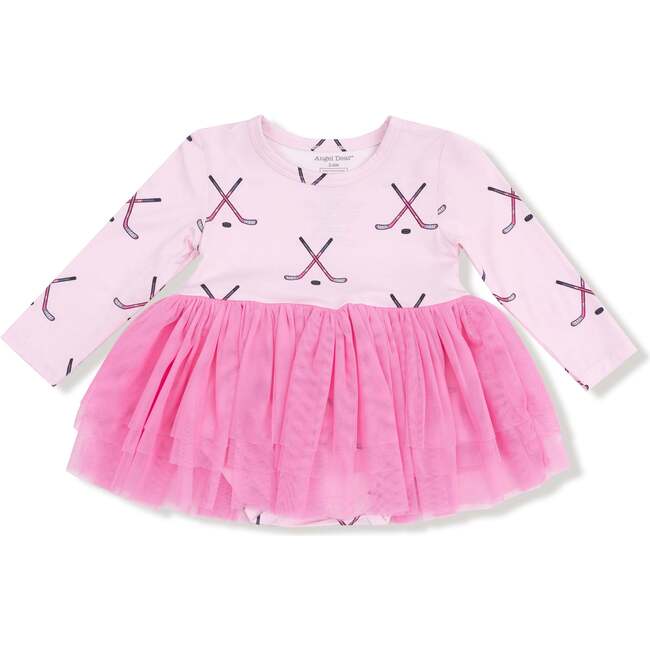 Long Sleeve Tutu Bodysuit Hockey, Pink