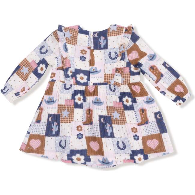 Ruffle Long Sleeve Bubble with Skirt Patchwork Cowgirl - Dresses - 2