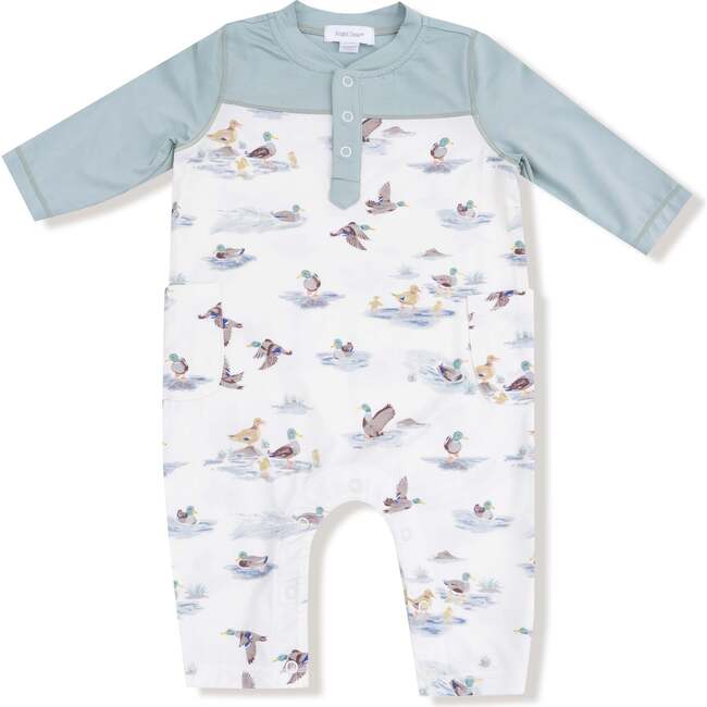 Romper with Contrast Sleeves Migrating Mallards