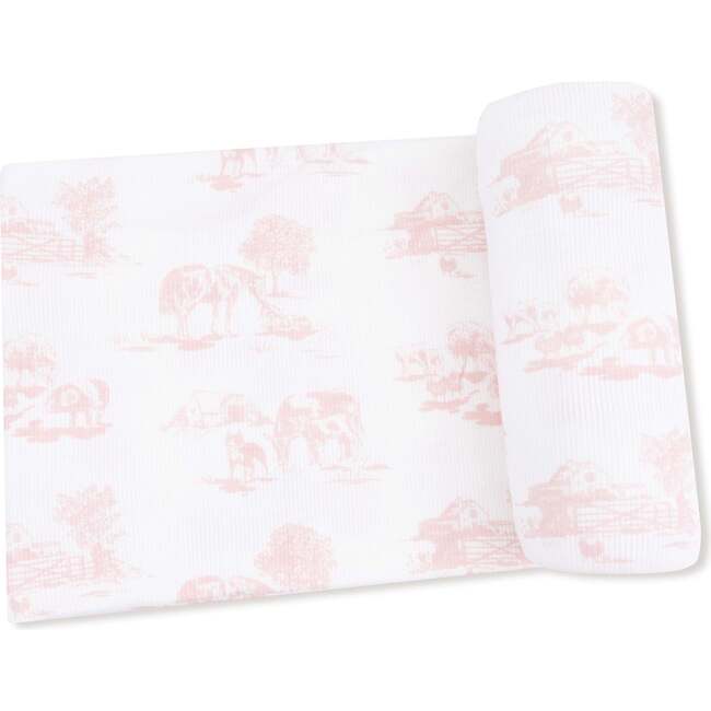 Swaddle Blanket Farm Toile, Pink