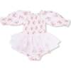 Long Sleeve Smocked Bubble with Tutu Belle Rosette Dot - Dresses - 1 - thumbnail