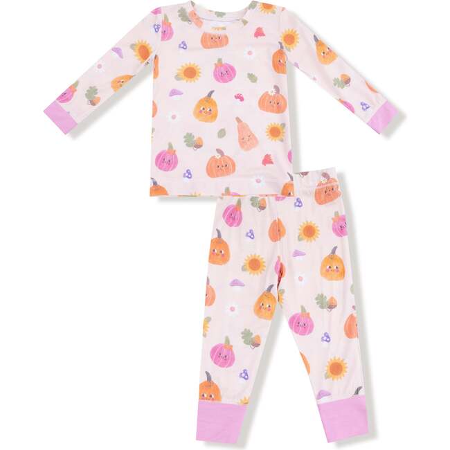 Long Sleeve Loungewear Set Pumpkins, Pink