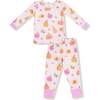 Long Sleeve Loungewear Set Pumpkins, Pink - Mixed Apparel Set - 1 - thumbnail