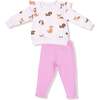 Ruffle Sweatshirt + Legging Set Best Friend Dogs, French Terry, Pink - Mixed Apparel Set - 1 - thumbnail