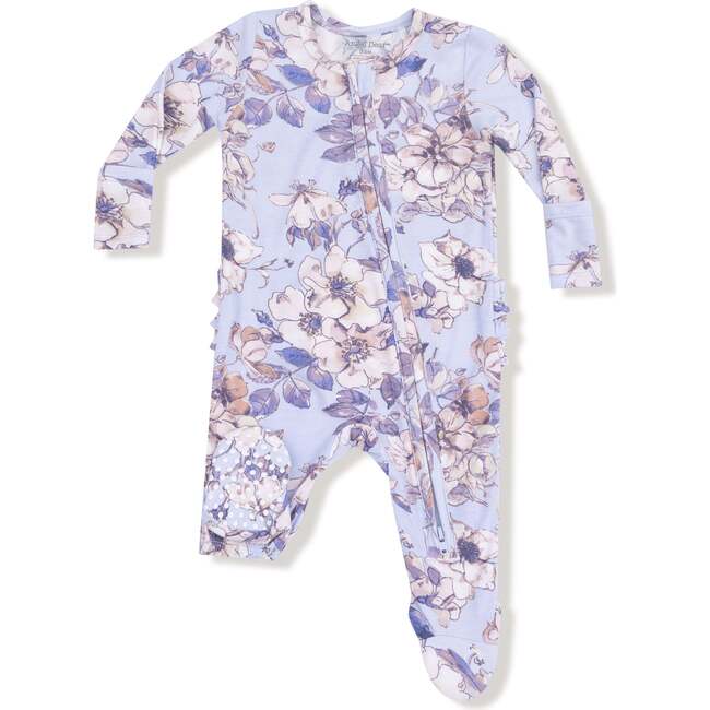 2 Way Zipper Ruffle Back Footie Woodrose, Peri