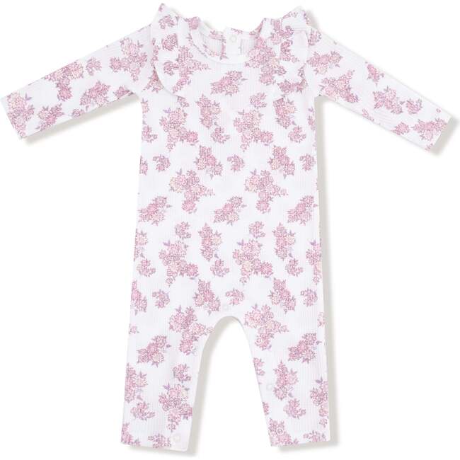 Long Sleeve Ruffle Romper Countryside Coreopsis
