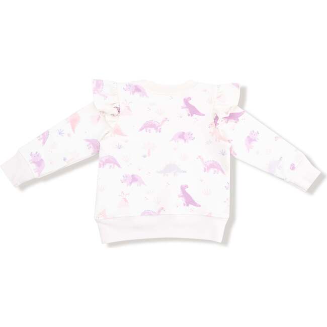 Ruffle Sweatshirt and Jogger Pant Soft Dinos- French Terry, Purple - Mixed Apparel Set - 2