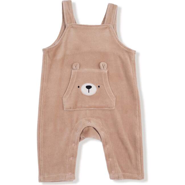 Overalls with Bear Kanga Pocket Velour Teddy Bear