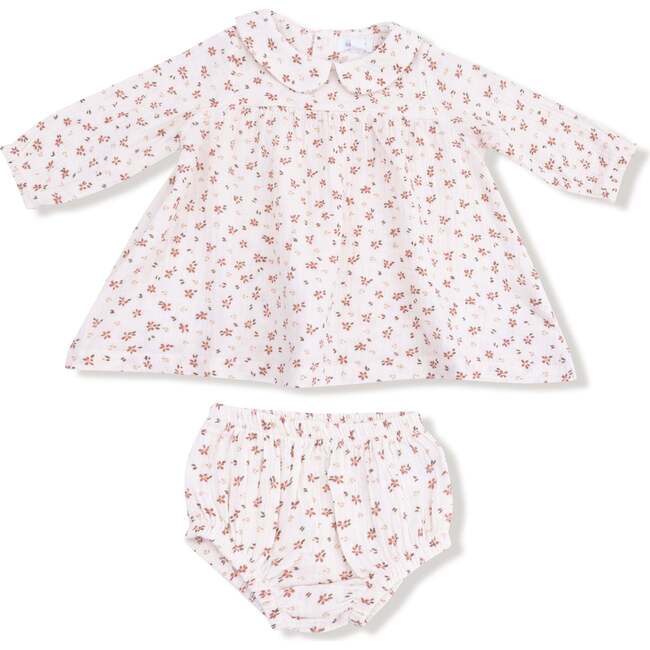 Long Sleeve Dress + Diaper Cover Carrie Floral, Muslin