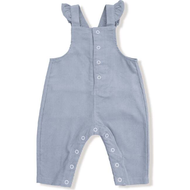 Front Snap Ruffle Overalls Corduroy, Quarry