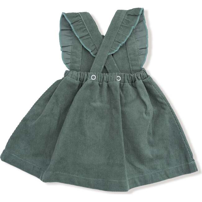 Pinafore Dress and Bloomer Corduroy, Dark Ivy - Dresses - 2