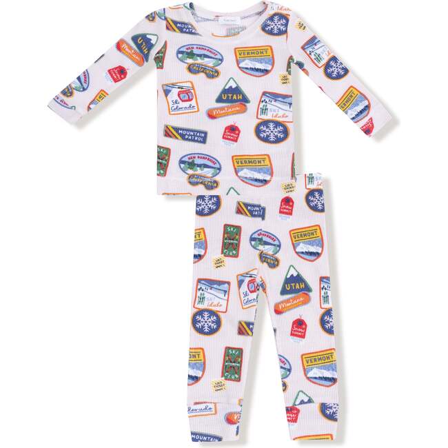 Long Sleeve Loungewear Set Vintage State Snow Sport Patches