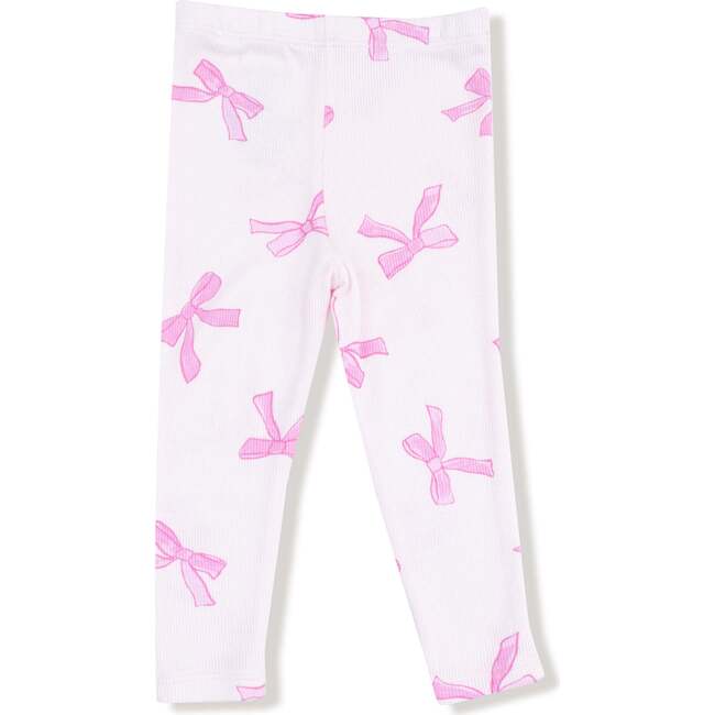 Sweatshirt with Tulle Ruffle and Ribbed Legging French Terry, Pretty Bows - Mixed Apparel Set - 3