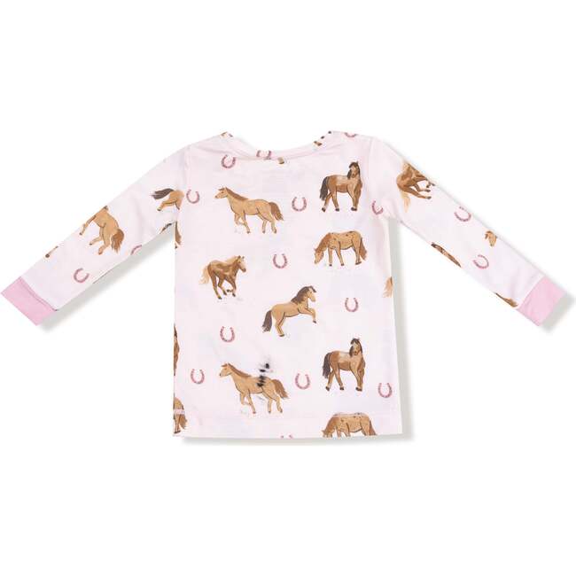Long Sleeve Loungewear Set Horses, Pink - Mixed Apparel Set - 2