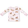 Long Sleeve Loungewear Set Horses, Pink - Mixed Apparel Set - 2